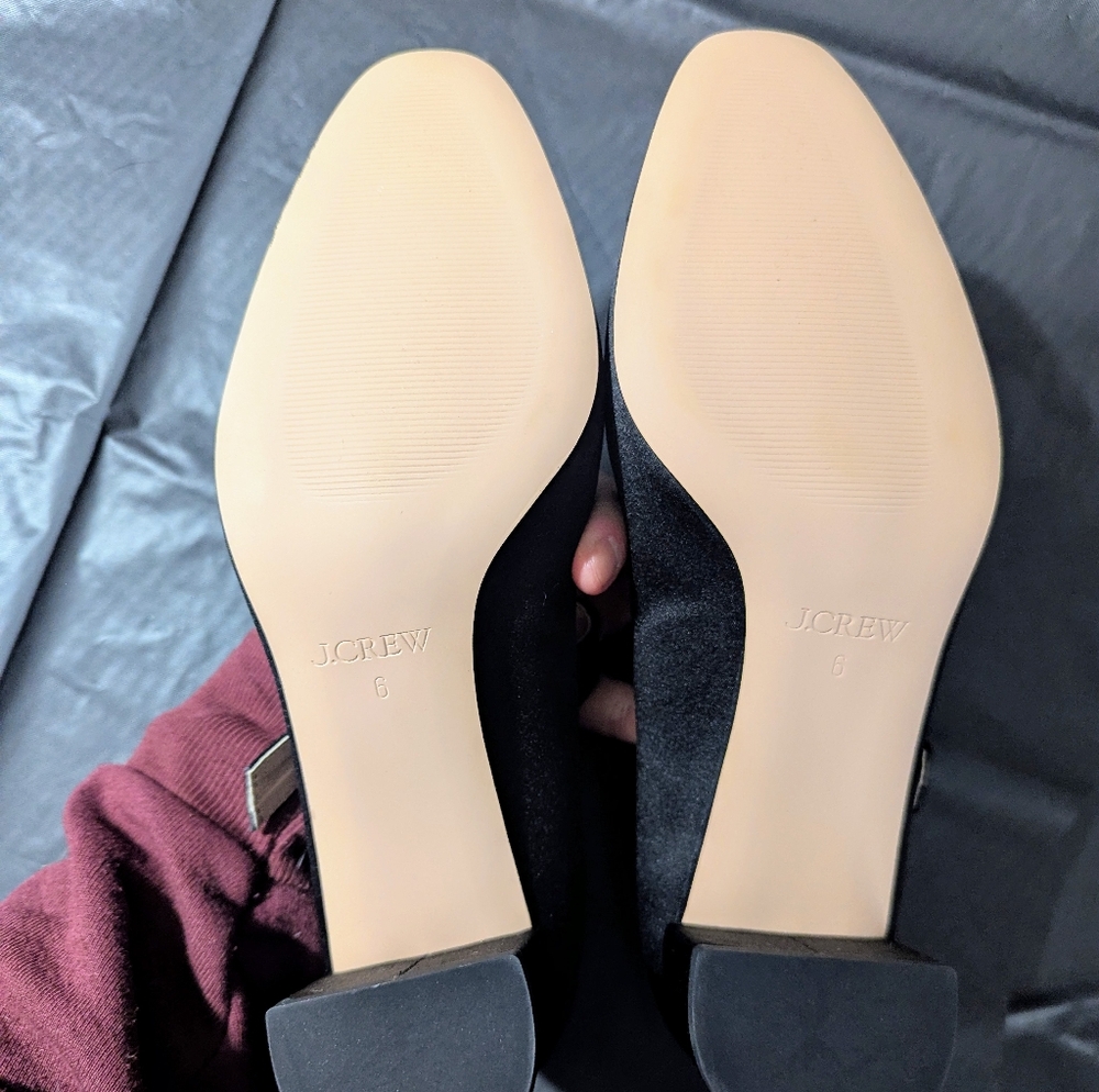 J. Crew Millie Mary Jane Heels in Satin and Leather Size 6 NWT - Picture 3 of 6